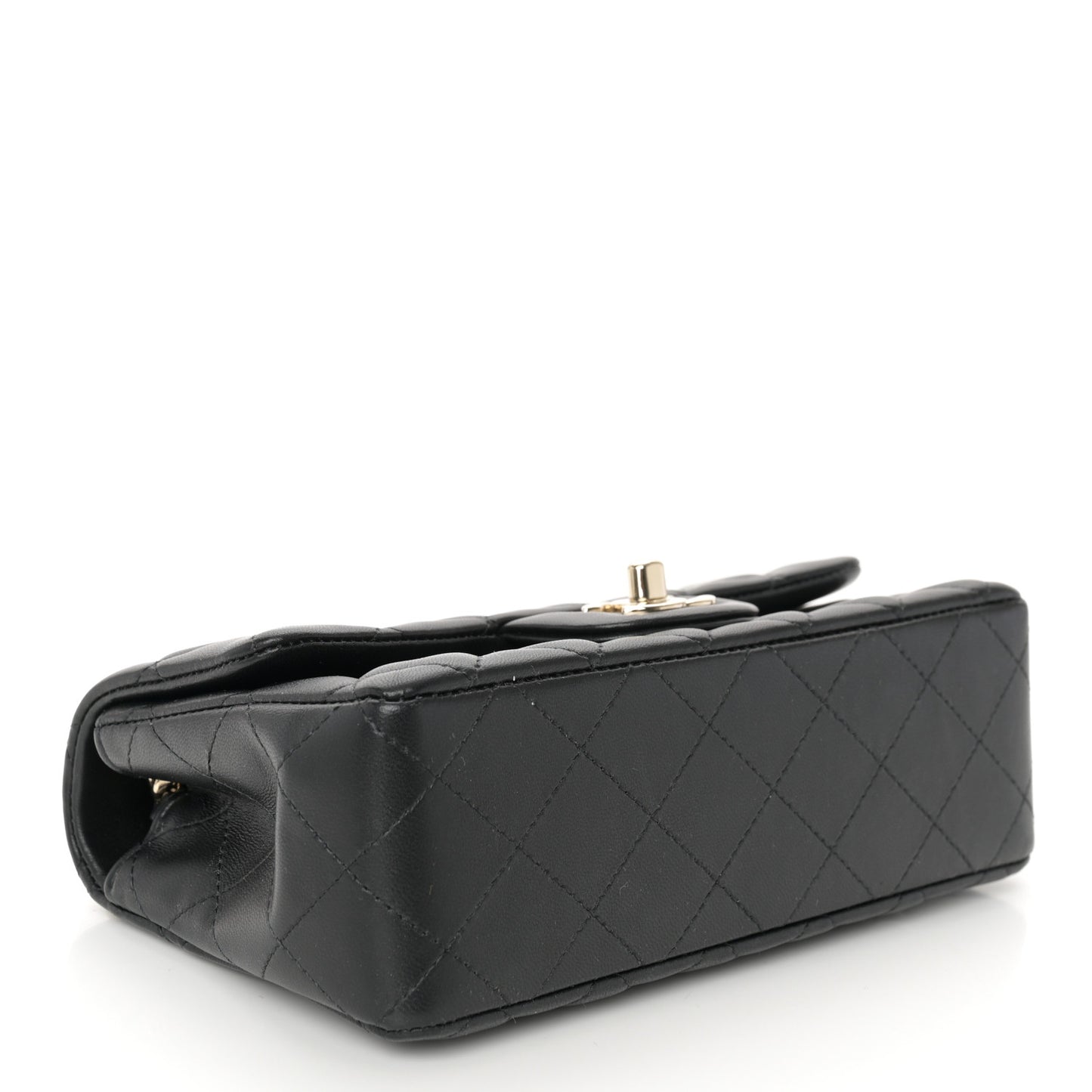 Lambskin Quilted Mini Coco Charms Rectangular Flap Black