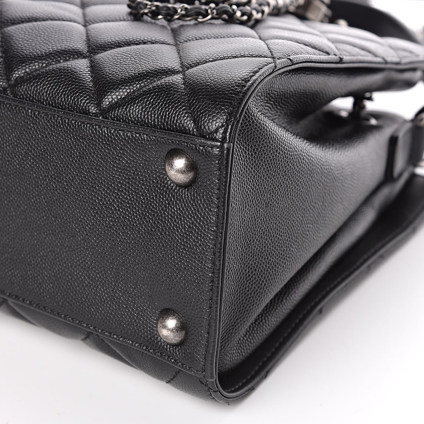 Caviar Quilted Small CC Bucket Bag Black