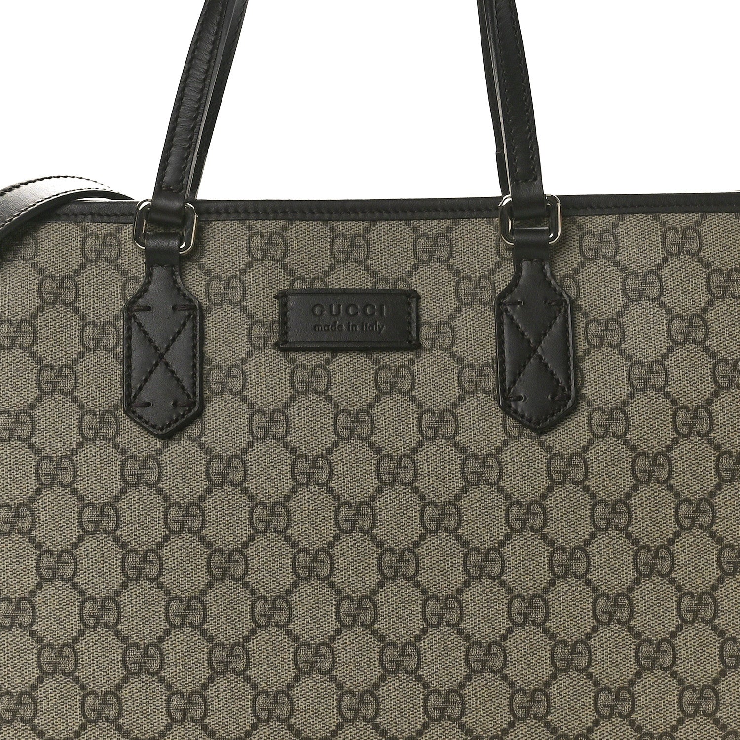 Gucci GG Supreme Monogram Medium Zippered Shopping Tote Dark Brown 8 of 10