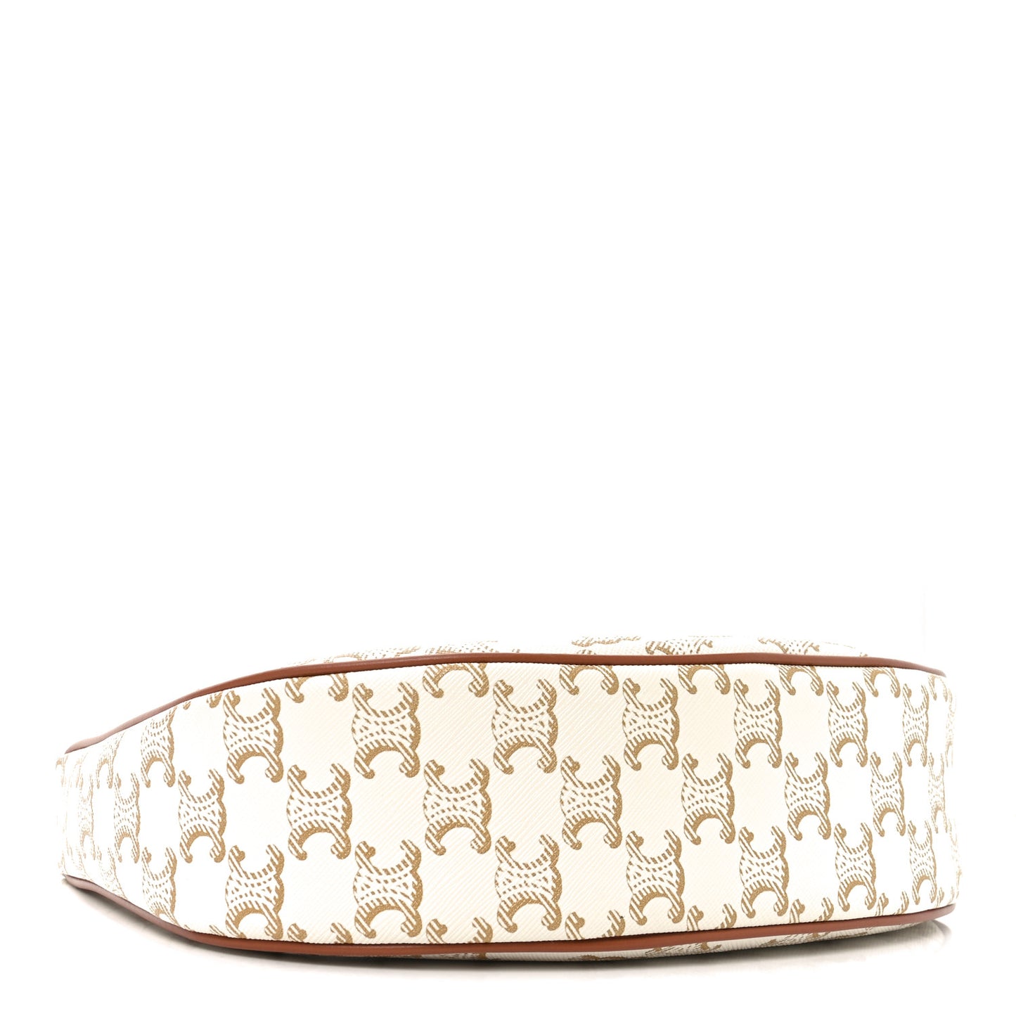 Canvas Calfskin Ava Triomphe Shoulder Bag White