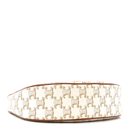 Celine Canvas Calfskin Ava Triomphe Shoulder Bag White 4 of 11