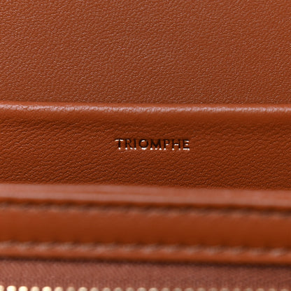 Celine Textile Natural Calfskin Medium Triomphe Bag White Tan 6 of 9