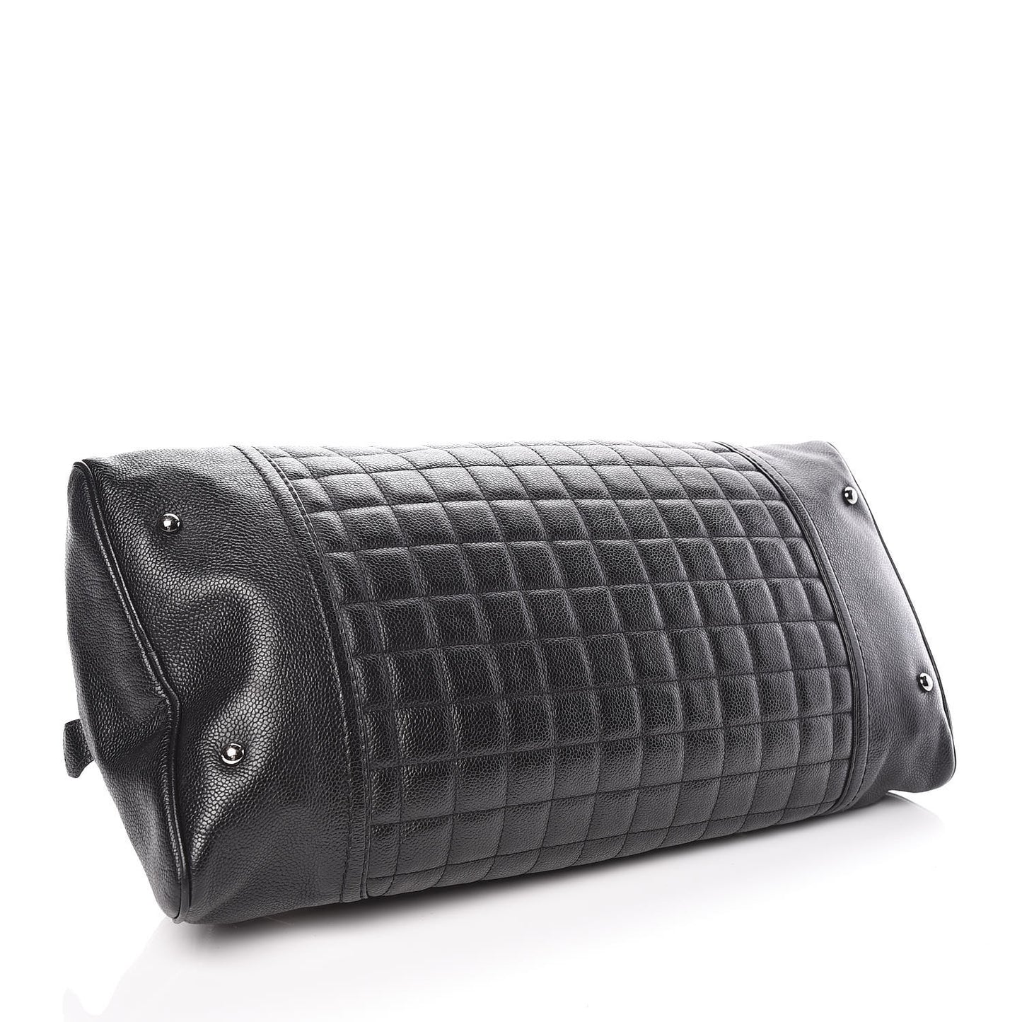 Caviar Square Quilted Dome Satchel Black
