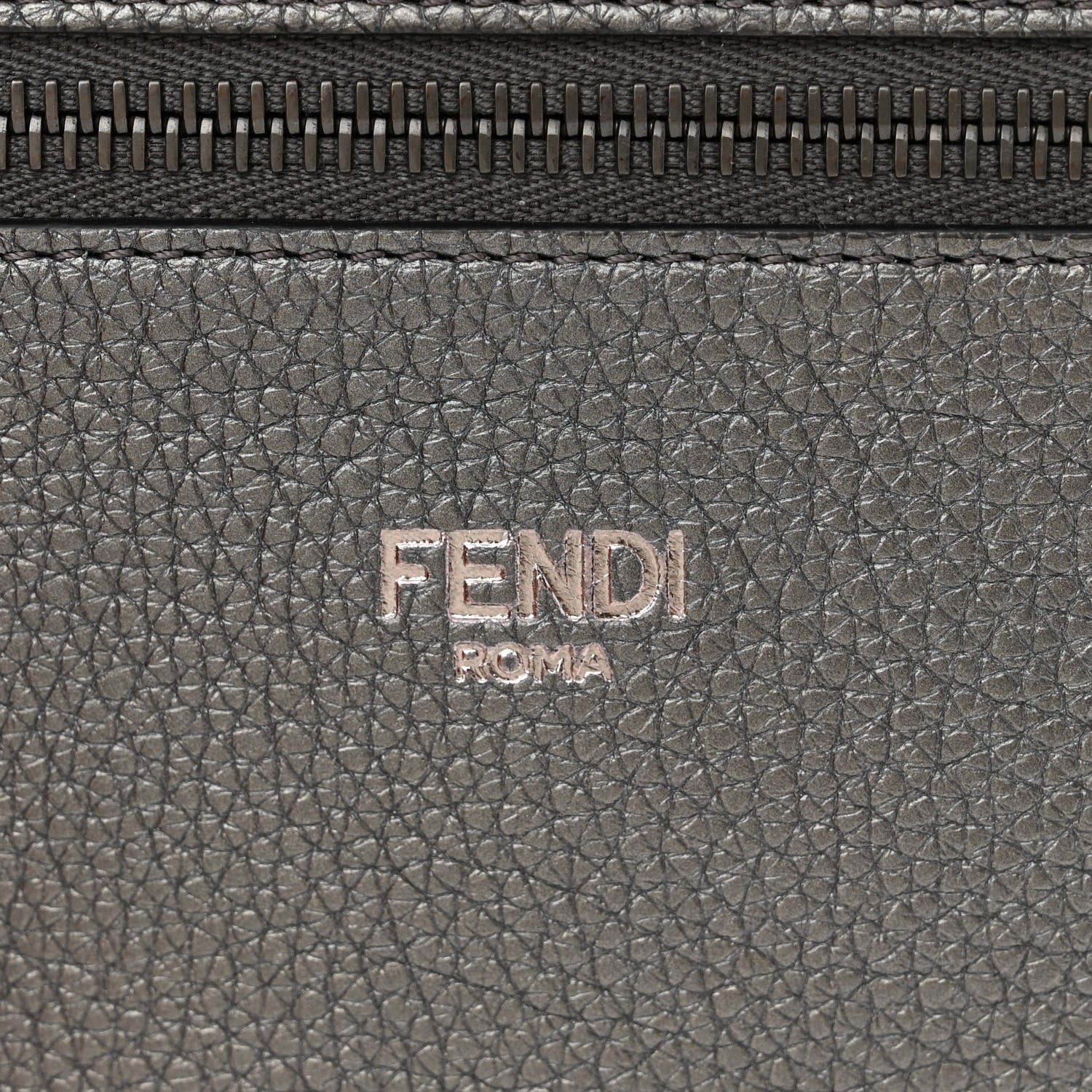 Fendi Cuoio Romano Lux Mini Peekaboo I SEE U Satchel Graphite 7 of 11
