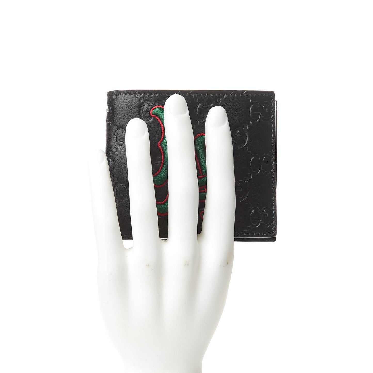 X MLB Guccissima LA Dodgers Embroidered Bi-Fold Wallet Black Green
