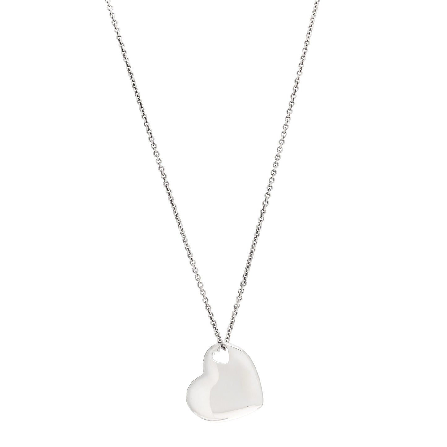 Sterling Silver Puffed Heart Pendant Necklace
