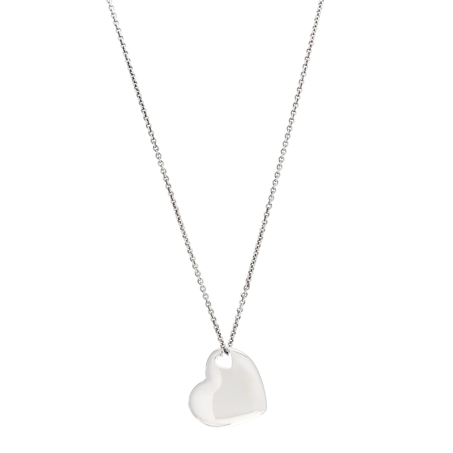 Tiffany Sterling Silver Puffed Heart Pendant Necklace 1 of 5