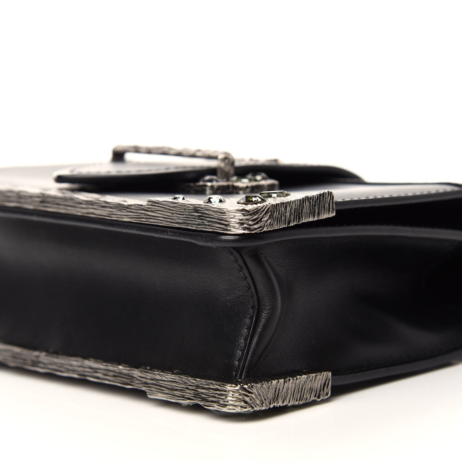 Prada Crystal City Calf Saffiano Cahier Shoulder Bag Black 7 of 9