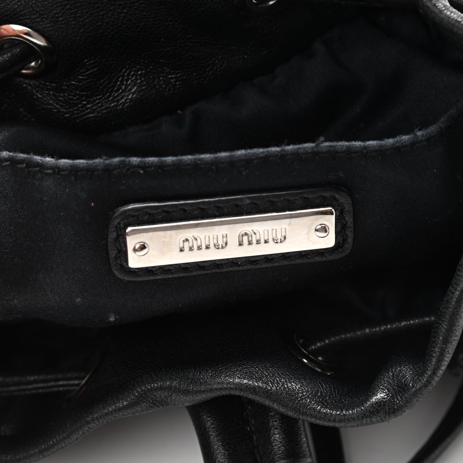 Miu Miu Paillettes Mate Bucket Bag Black 6 of 11
