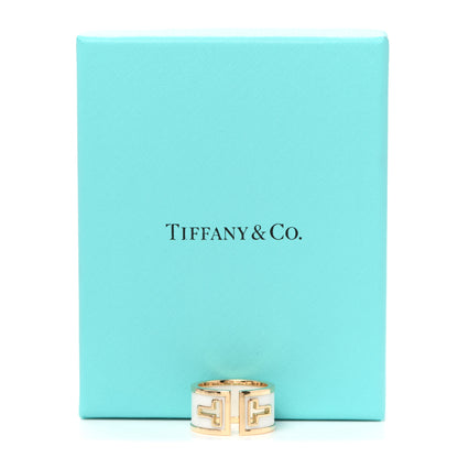 Tiffany 18K Yellow Gold White Ceramic T Cutout Ring 52 6 5 of 5