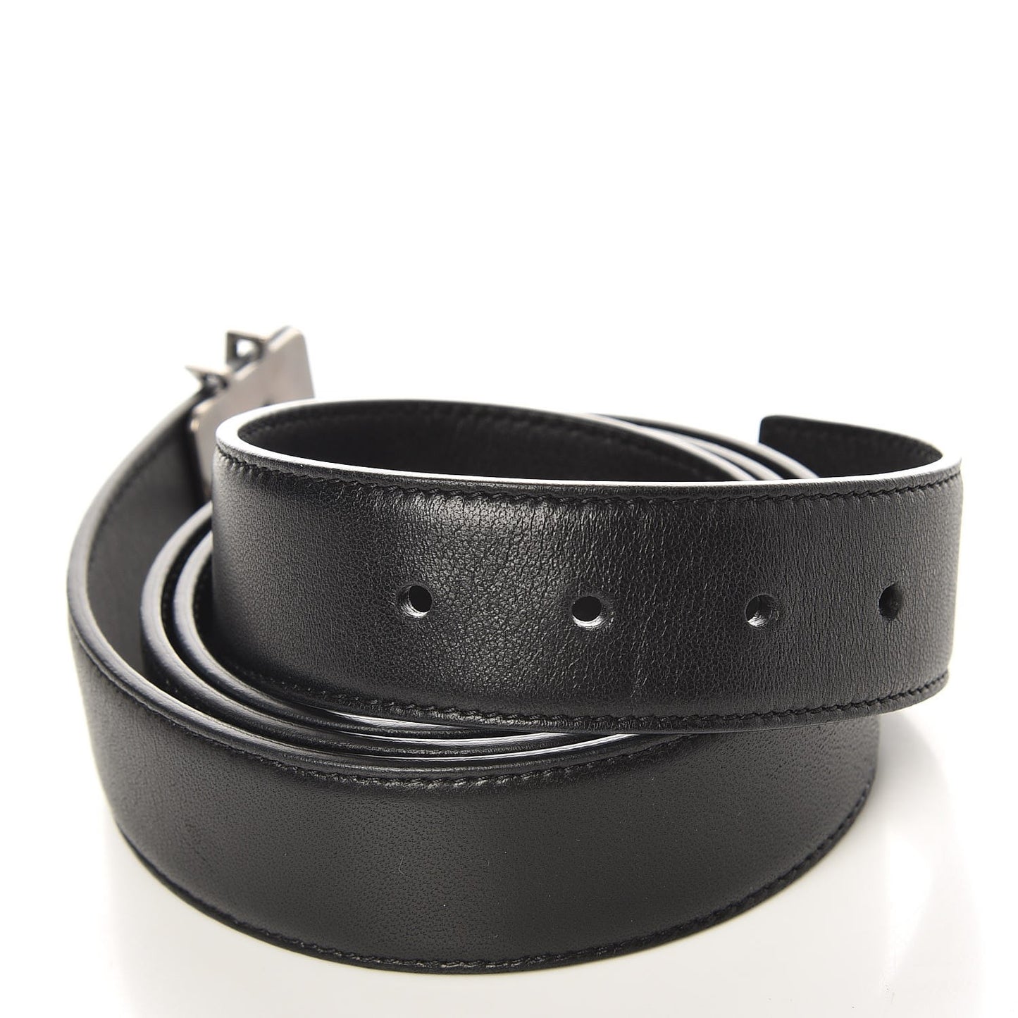 Lambskin Interlocking Monogram Belt 90 36 Black