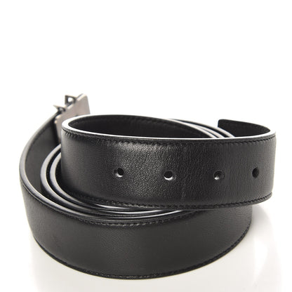Saint Laurent Lambskin Interlocking Monogram Belt 90 36 Black 4 of 8