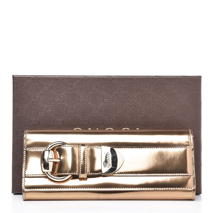 Gucci Patent Romy Clutch Gold 8 of 8