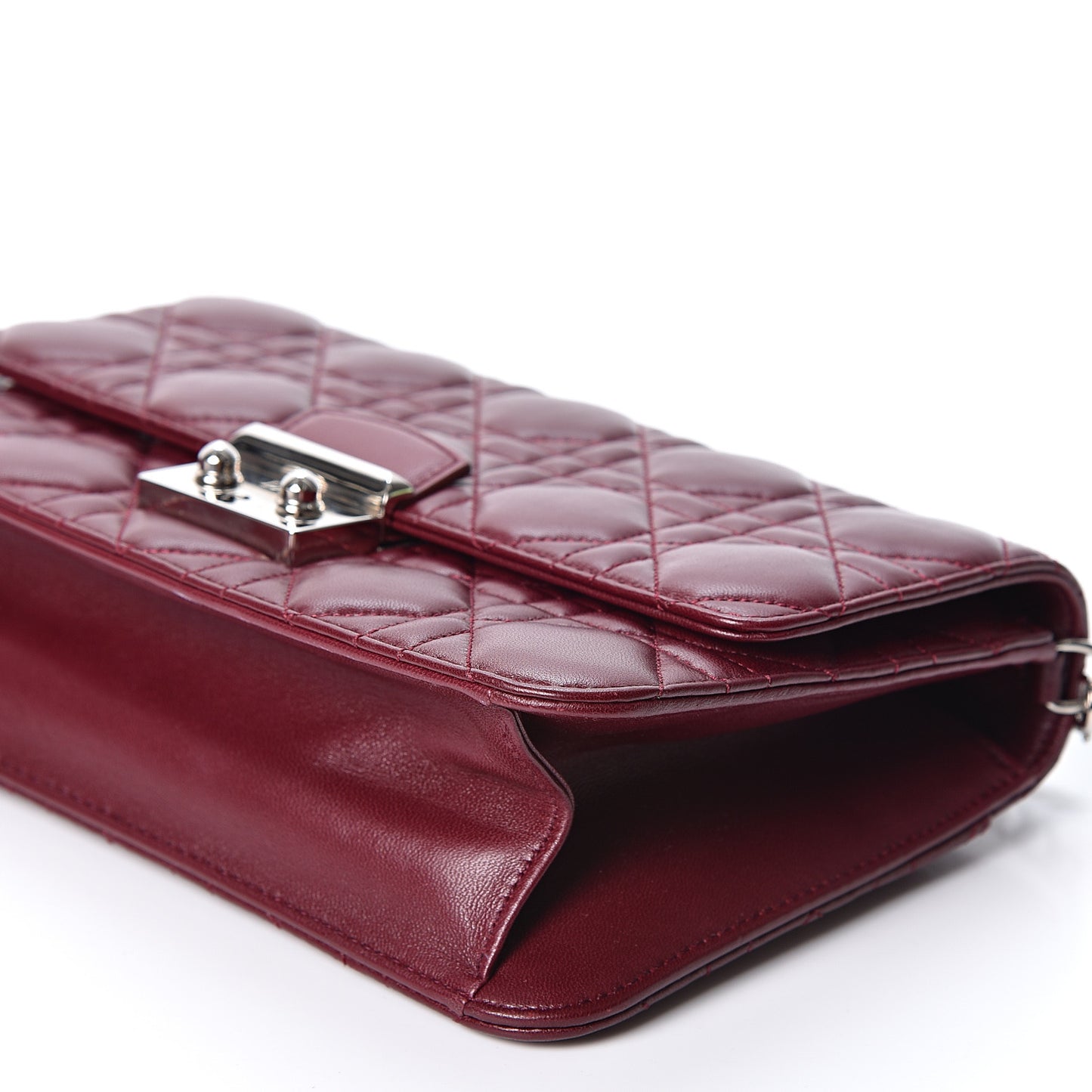 Lambskin Cannage Miss Dior Promenade Pouch Plum