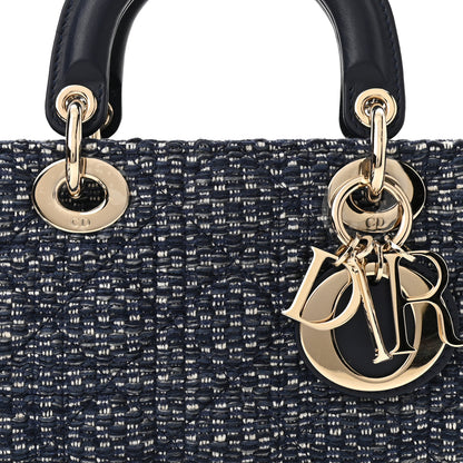 Christian Dior Tweed Cannage Lady D-Joy Blue 8 of 10