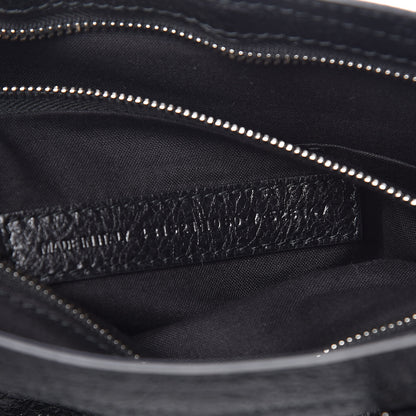 Balenciaga Agneau Classic Silver Hardware S City Logo Strap Black White 7 of 10