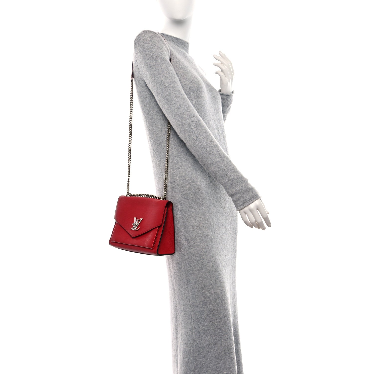 Louis Vuitton Soft Calfskin My Lockme Chain Bag BB Poppy 2 of 12