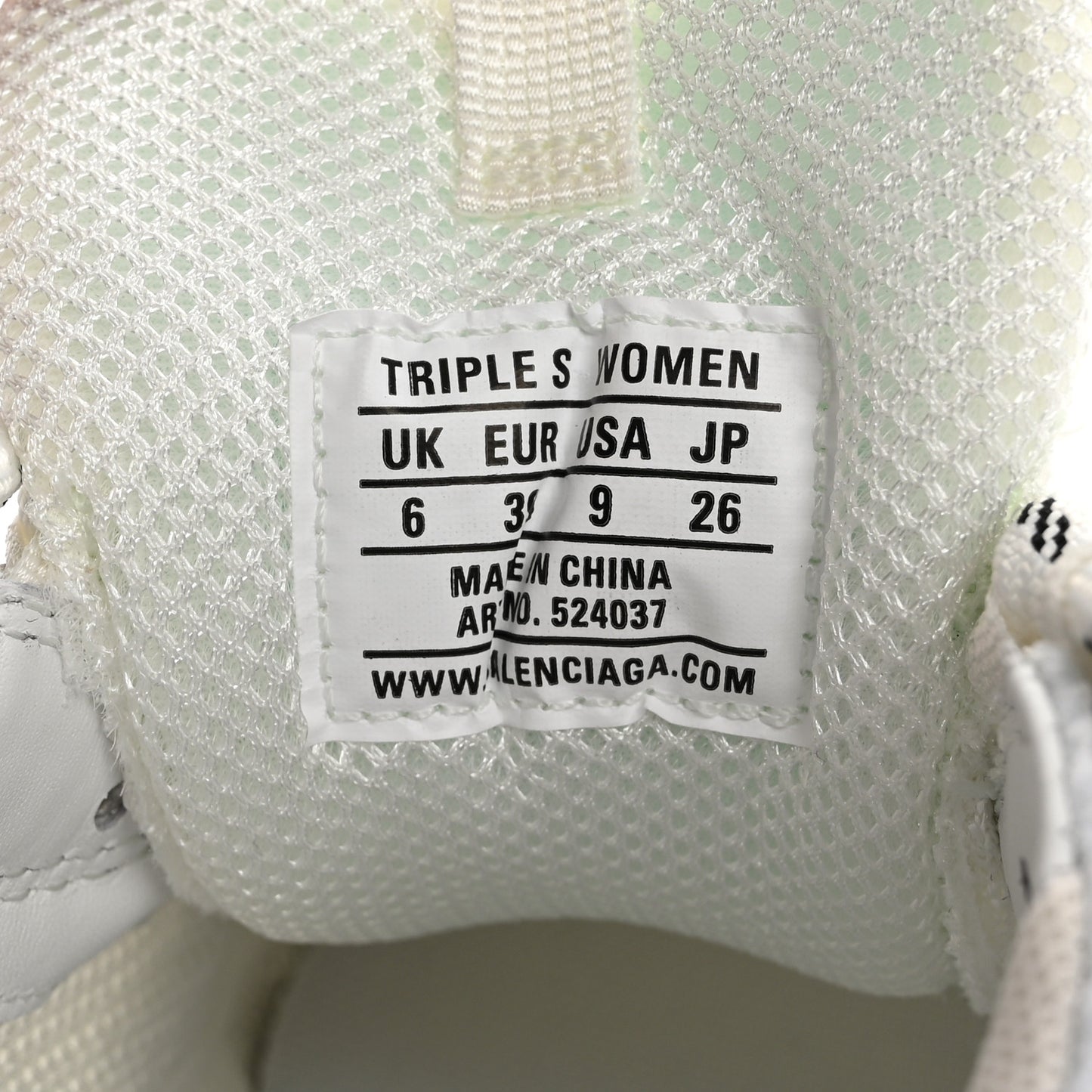 Fabric Mesh Womens Triple S Sneakers 39 Grey Red White