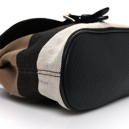 Burberry Mega Check Grainy Calfskin Small Gowan Messenger Bag Black 10 of 11