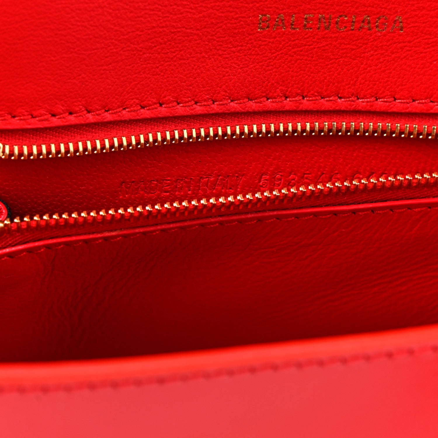 Balenciaga Shiny Box Calfskin Small Hourglass Top Handle Bag Bright Red 7 of 10