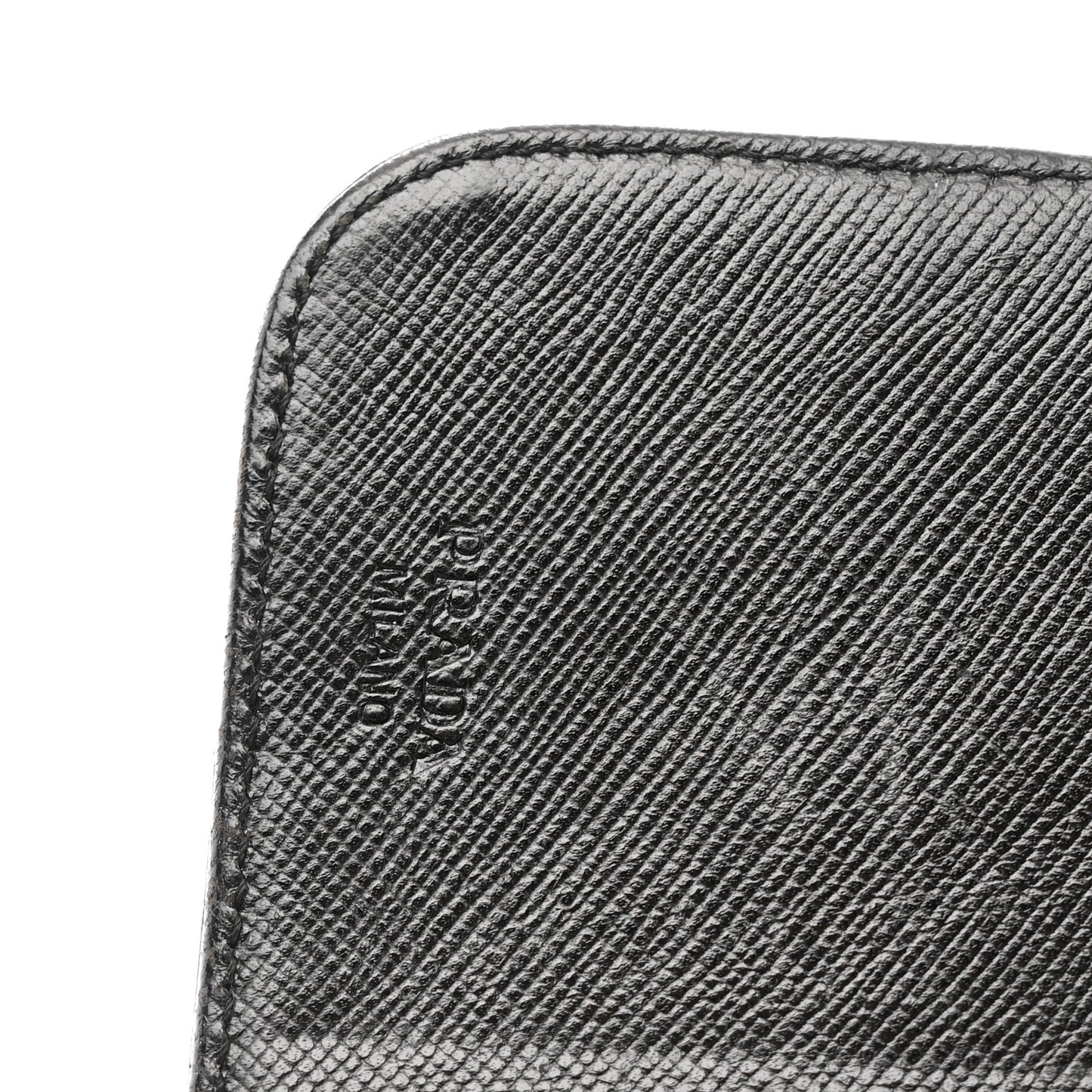 Saffiano Compact Zip Around Wallet Black