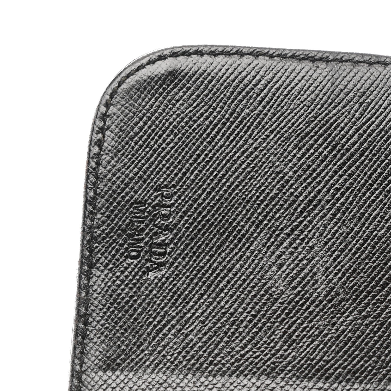 Prada Saffiano Compact Zip Around Wallet Black 8 of 10