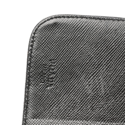 Prada Saffiano Compact Zip Around Wallet Black 8 of 10