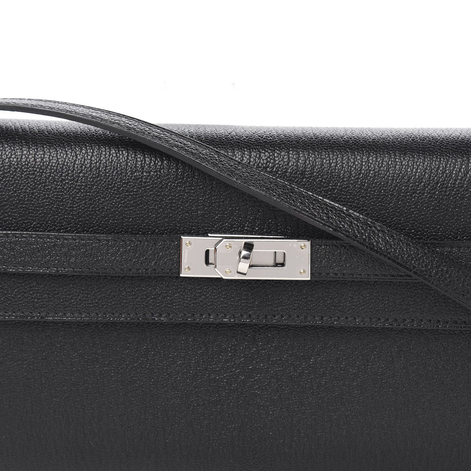 Hermes Chevre Mysore Kelly Wallet To Go Black 8 of 9