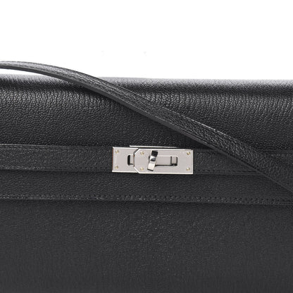 Hermes Chevre Mysore Kelly Wallet To Go Black 8 of 9