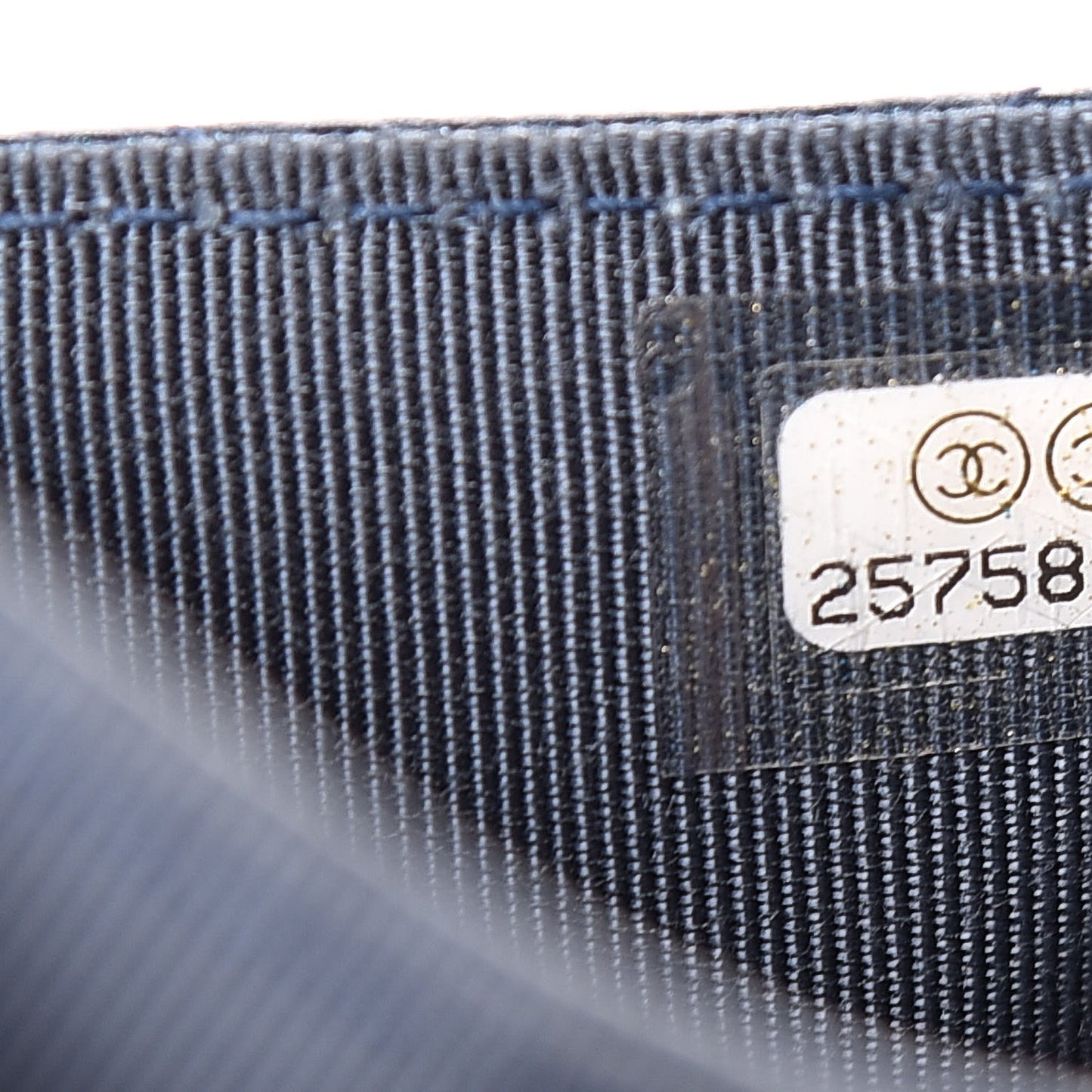 Metallic Caviar Quilted Flap Card Holder Dark Blue