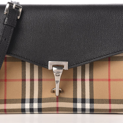 Burberry Derby Calfskin Vintage Check Small Macken Crossbody Bag Black 10 of 10