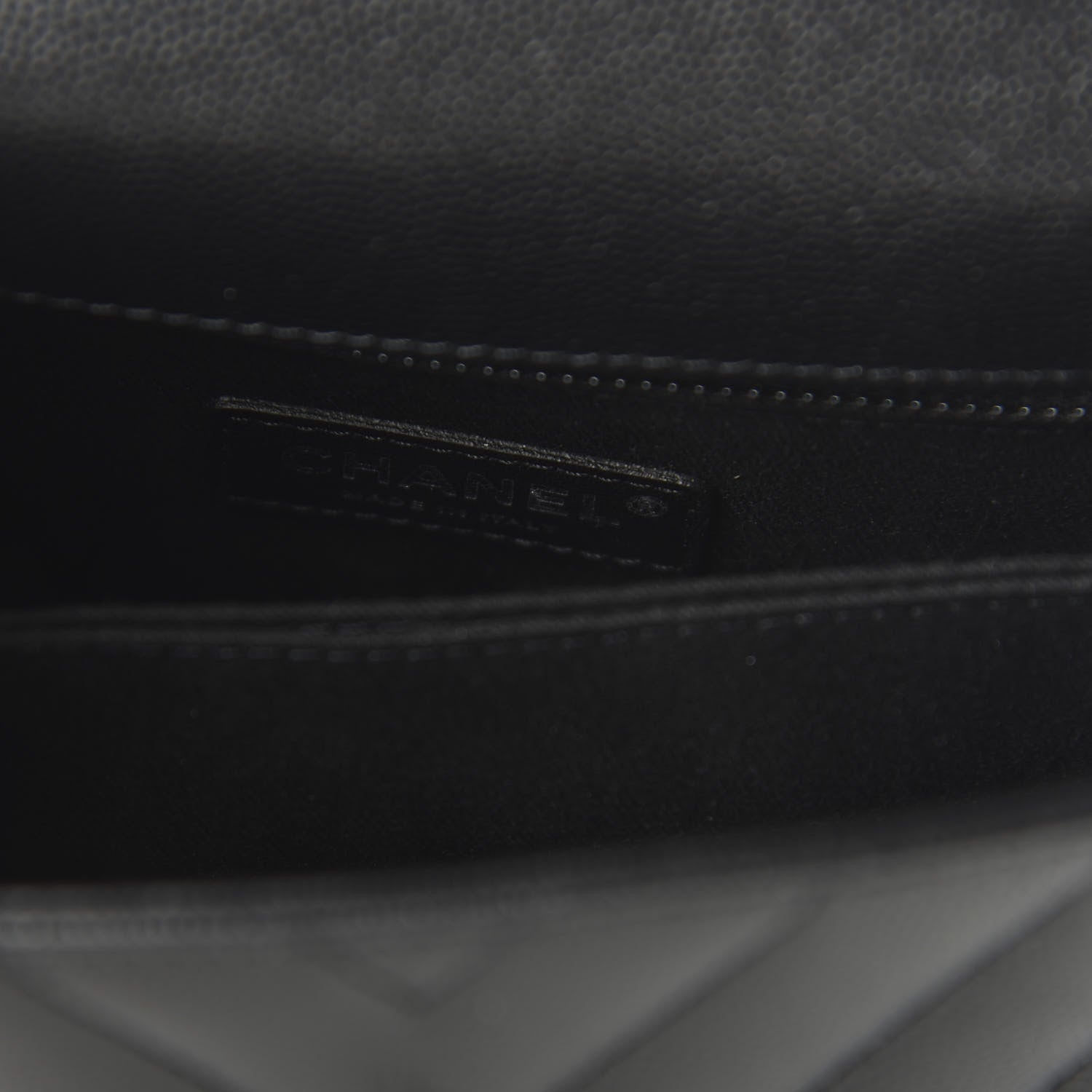 Chanel Caviar Chevron Quilted Mini Coco Handle Flap So Black 8 of 11