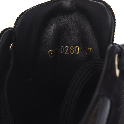 Louis Vuitton Suede Monogram Run Away Sneakers 37 Black 8 of 9