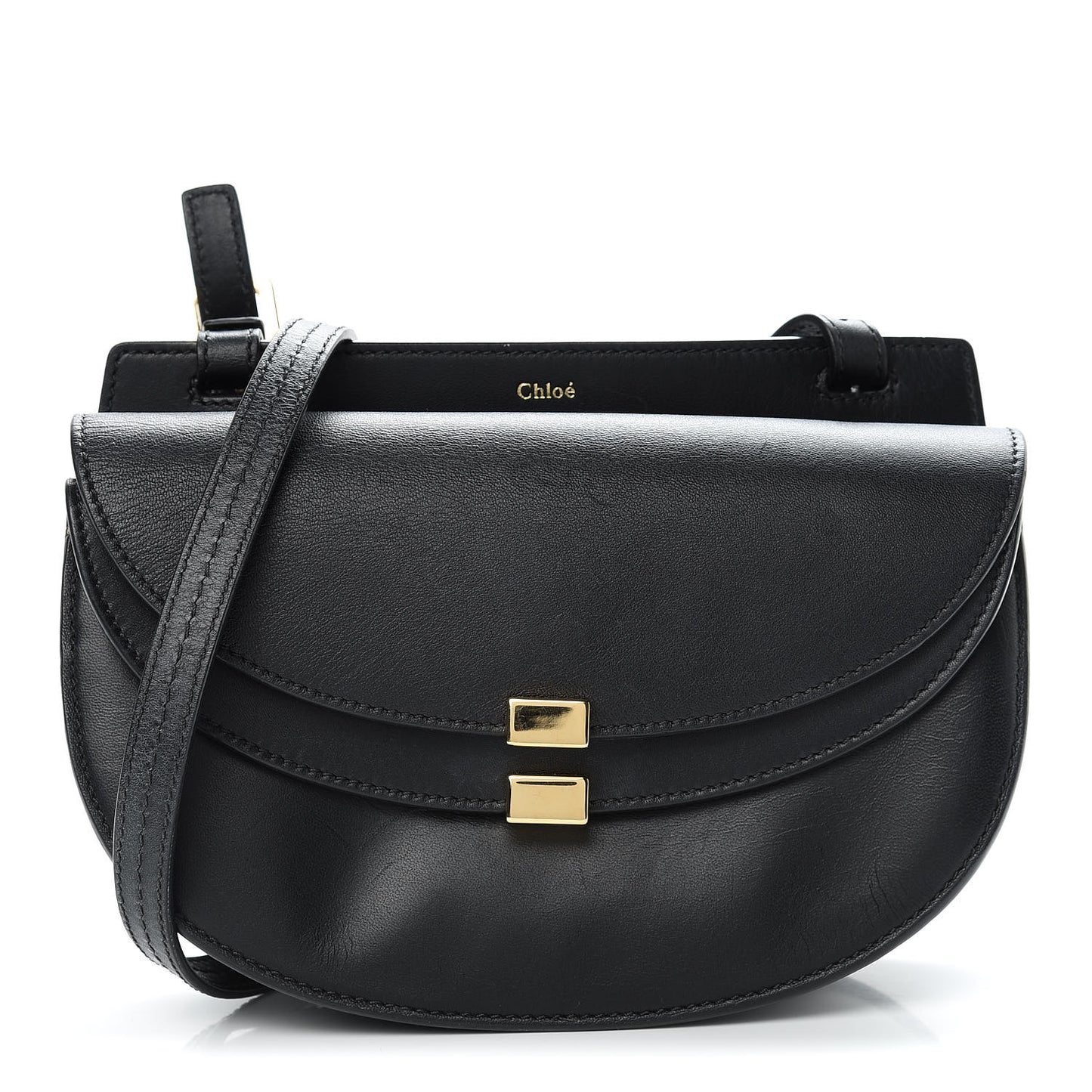 Calfskin Mini Georgia Crossbody Bag Black