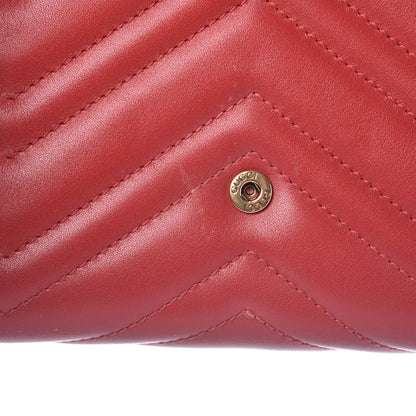 Gucci Calfskin Matelasse GG Marmont Chain Wallet Hibiscus Red 10 of 13