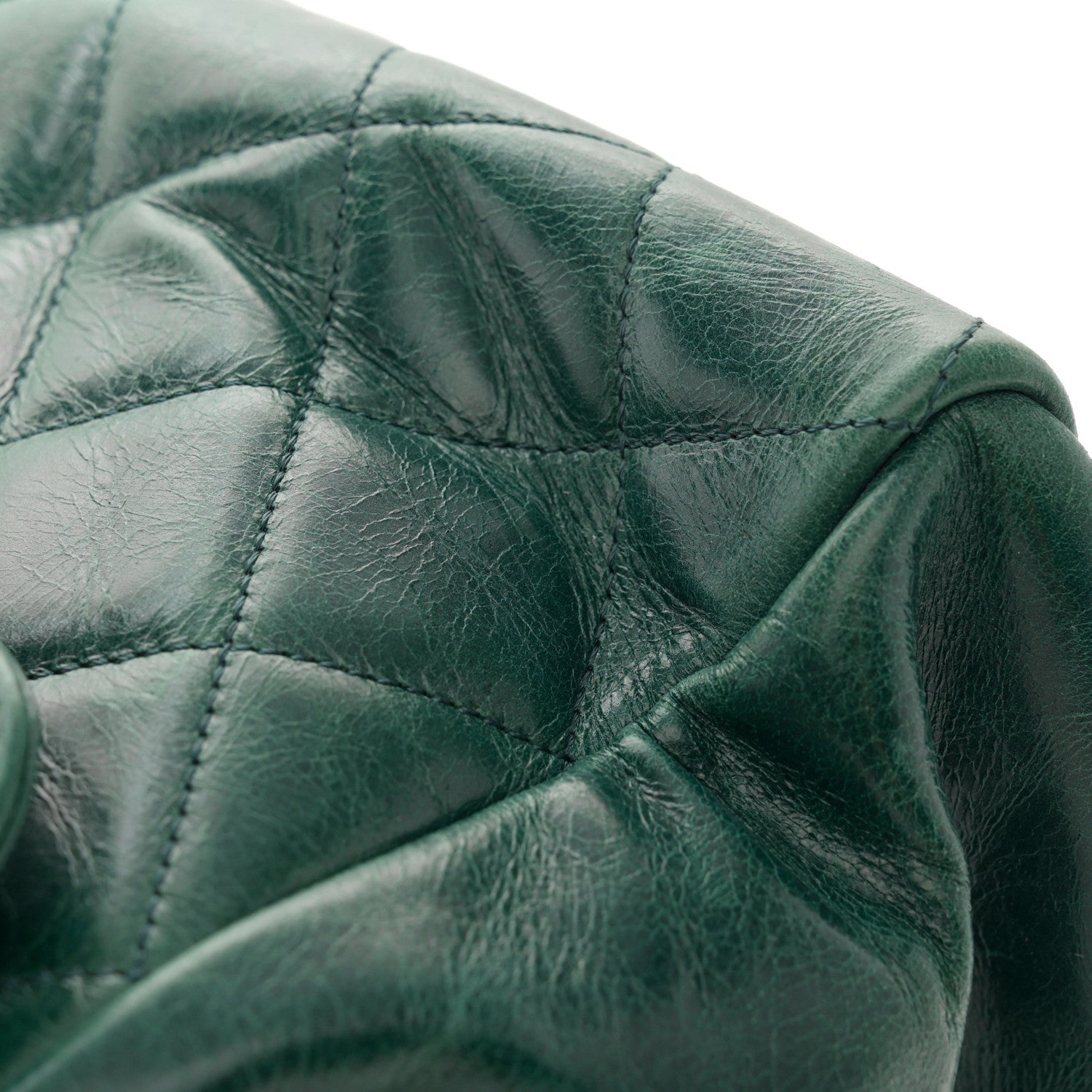 Chanel Glazed Calfskin Quilted Large CC Delivery Tote Dark Green 13 of 15