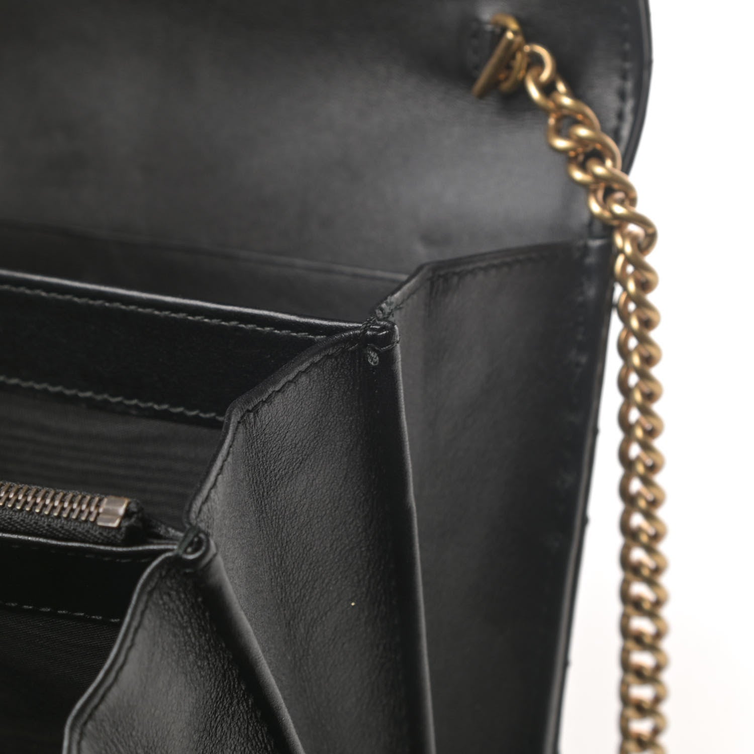 Gucci Calfskin Matelasse GG Marmont Chain Wallet Black 5 of 5