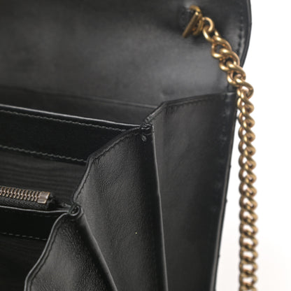 Gucci Calfskin Matelasse GG Marmont Chain Wallet Black 5 of 5