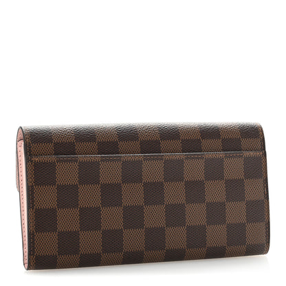 Louis Vuitton Damier Ebene Sarah Wallet NM Rose Ballerine 3 of 7