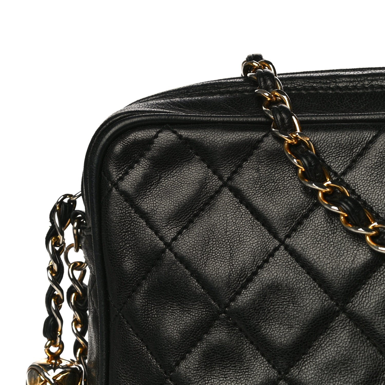 Chanel Lambskin Quilted CC Tassel Camera Case Black 13 of 14