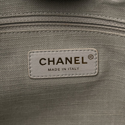 Chanel Denim Small Deauville Tote Dark Blue White 7 of 13