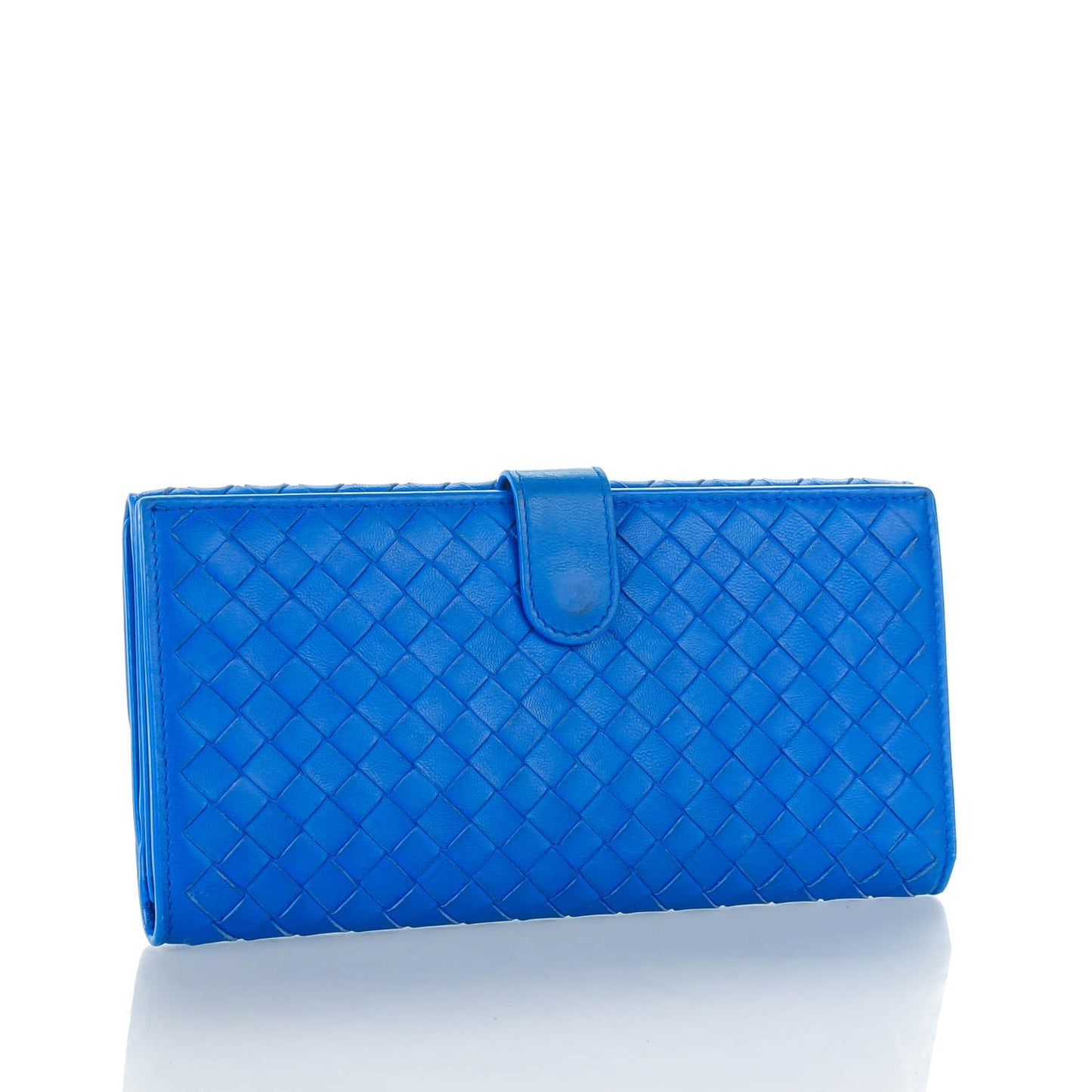Nappa Intrecciato Continental Wallet Signal Blue