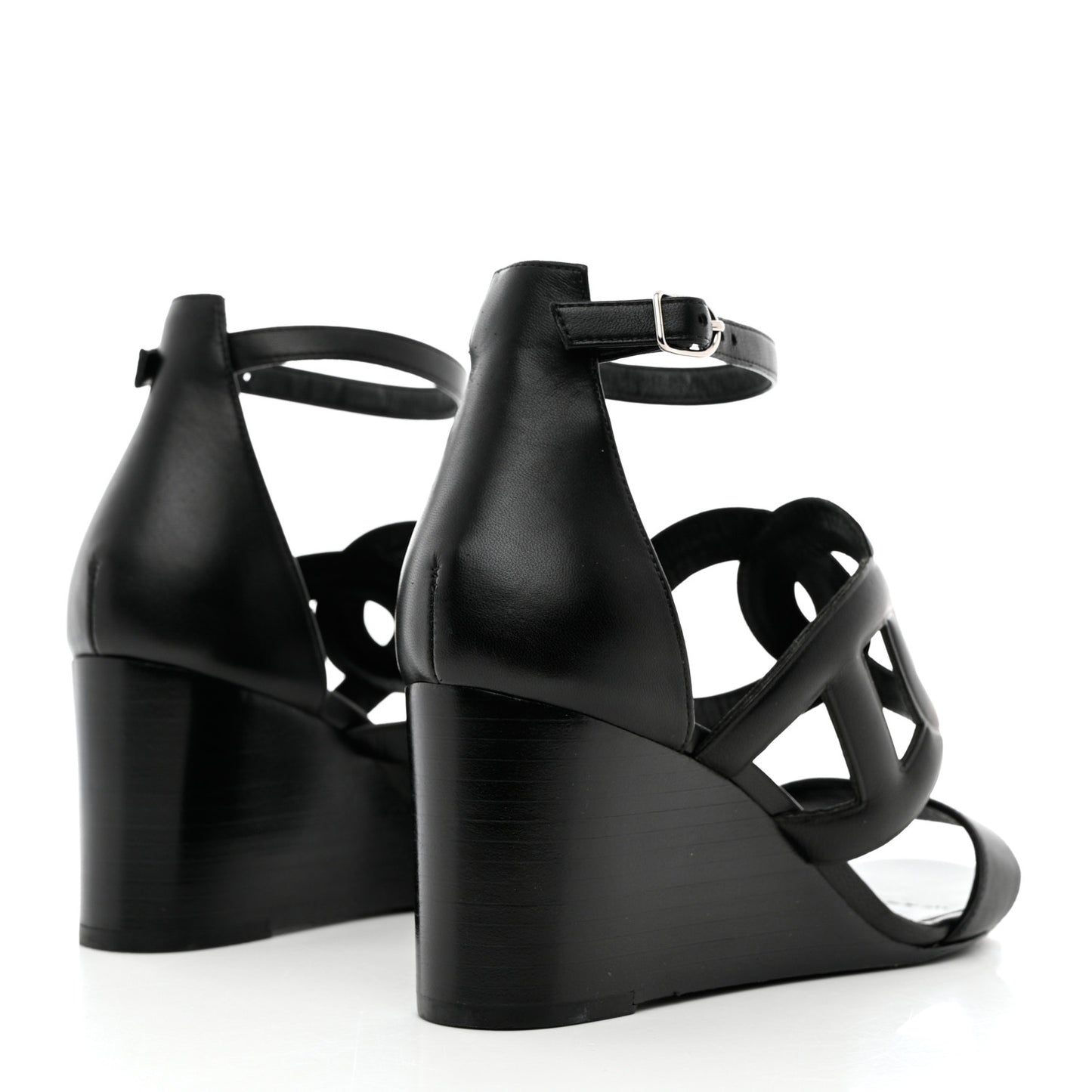 Nappa Brisbane Wedge Sandals 37 Black
