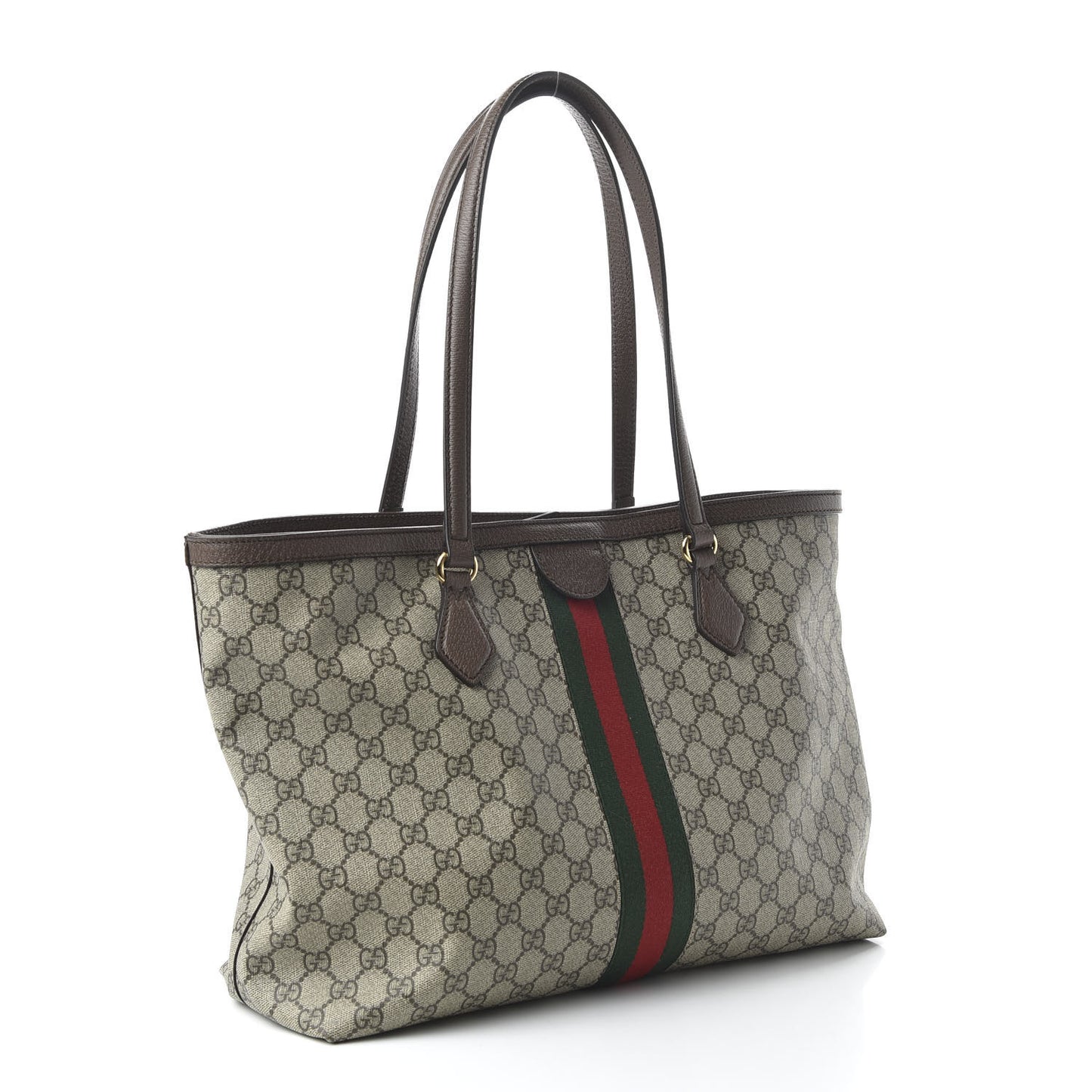 GG Supreme Monogram Medium Ophidia Shopping Tote Brown