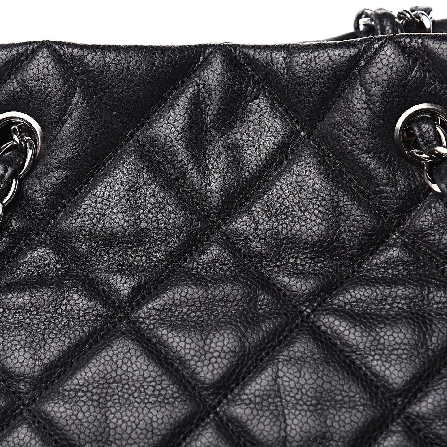 Soft Caviar Quilted Large Cells Tote Black