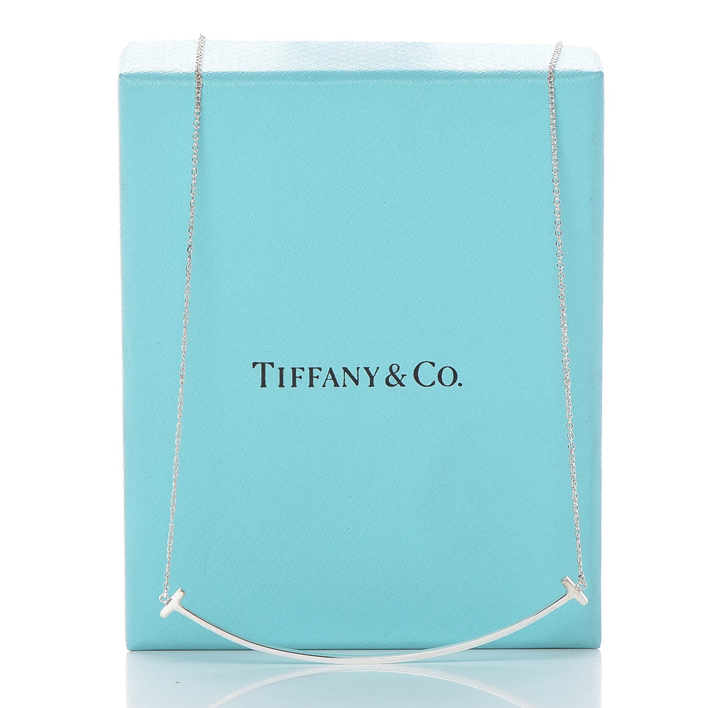 Sterling Silver Large T Smile Pendant Necklace