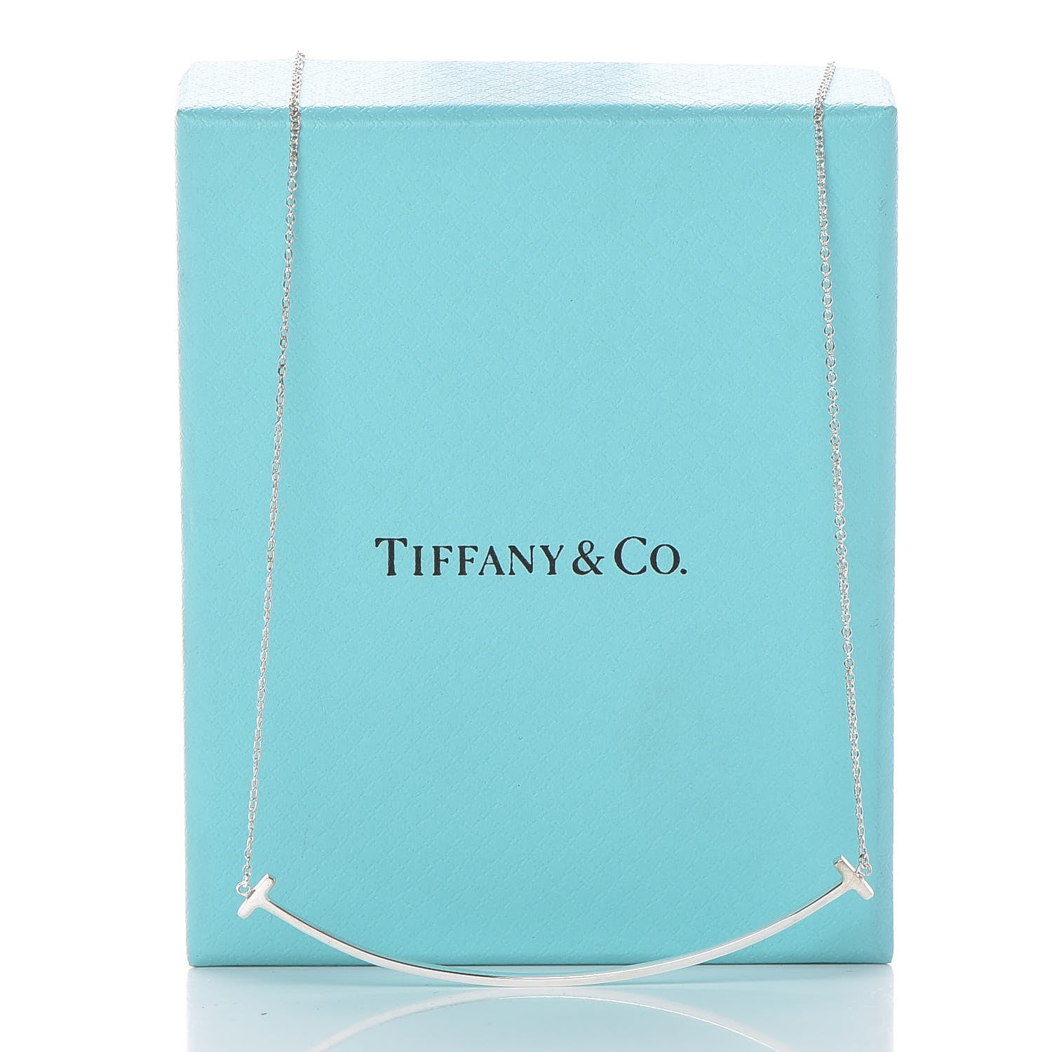 Tiffany Sterling Silver Large T Smile Pendant Necklace 8 of 8