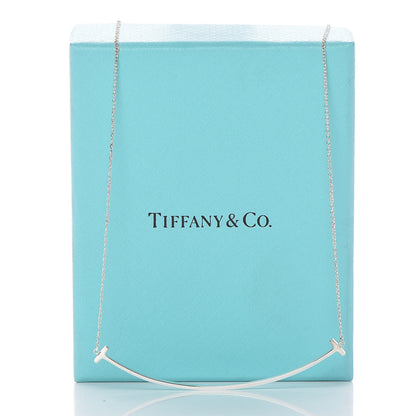 Tiffany Sterling Silver Large T Smile Pendant Necklace 8 of 8