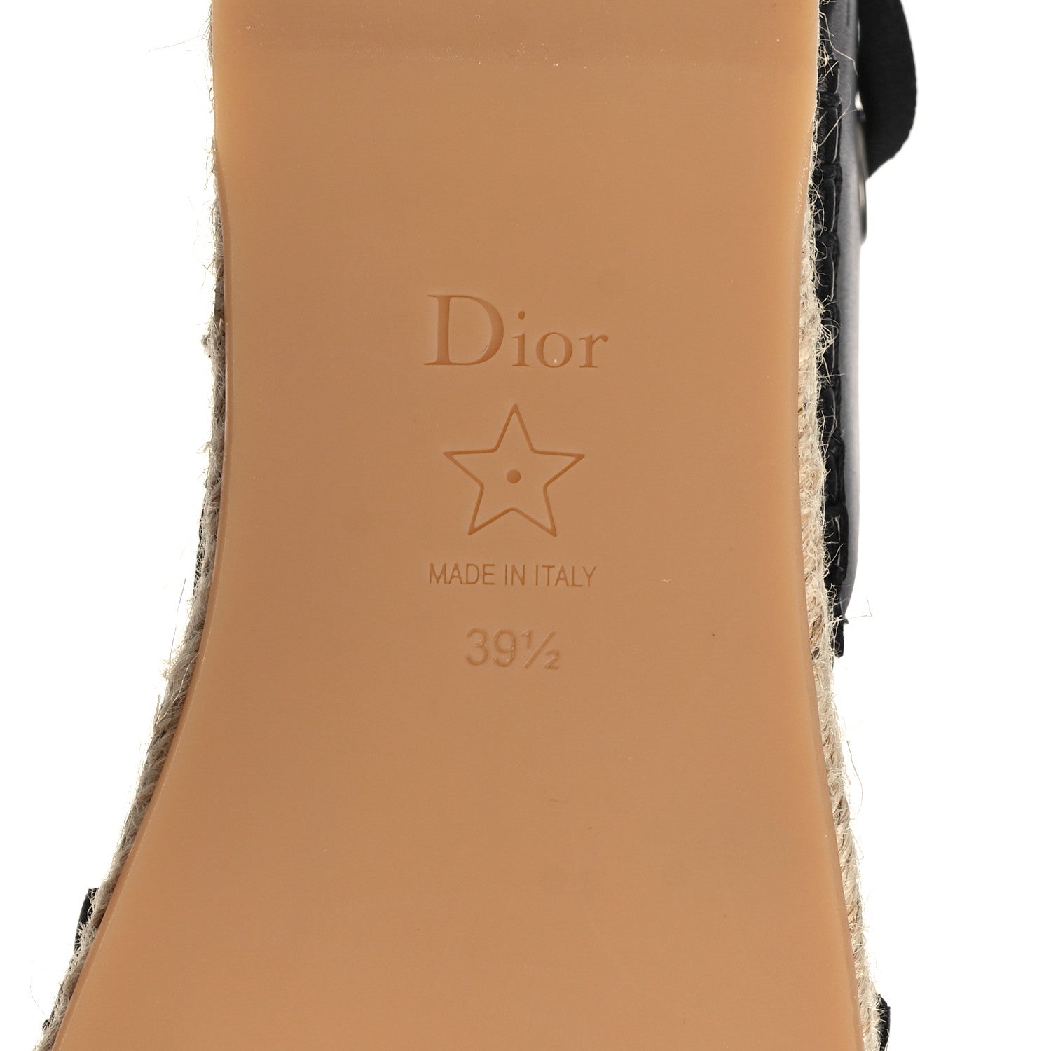 Christian Dior Calfskin Nicely-D Ankle Tie Espadrilles Flats 39.5 Black 6 of 7