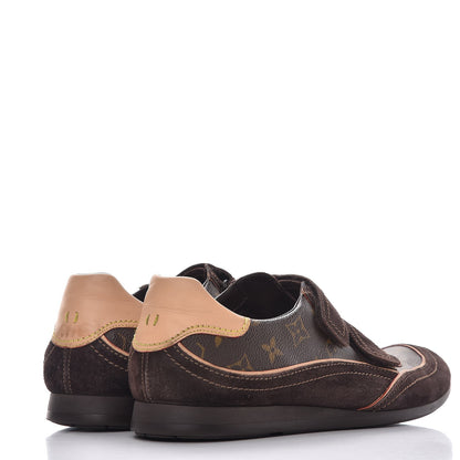 Louis Vuitton Suede Monogram Speeding Velcro Sneakers 8.5 4 of 13